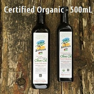 Zatoun Organic Fair Trade Extra Virgin Olive Oil, 500mL (12 bottles)